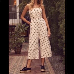 Lulus small San Clemente polka dot jumpsuit